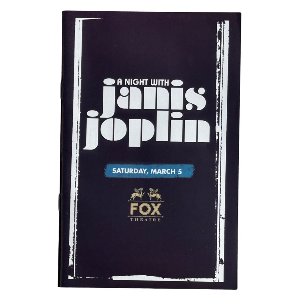 Fox Theatre Detroit‎ A Night With Janis Joplin Playbill
